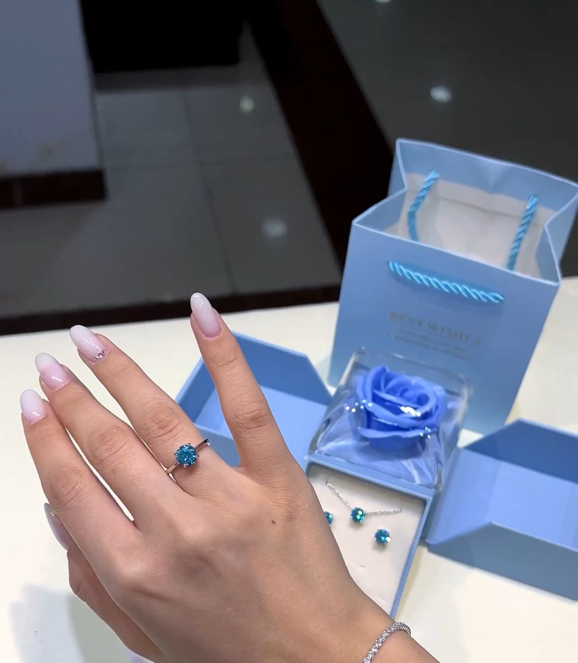 A Teddy Bear with Daimond Ring