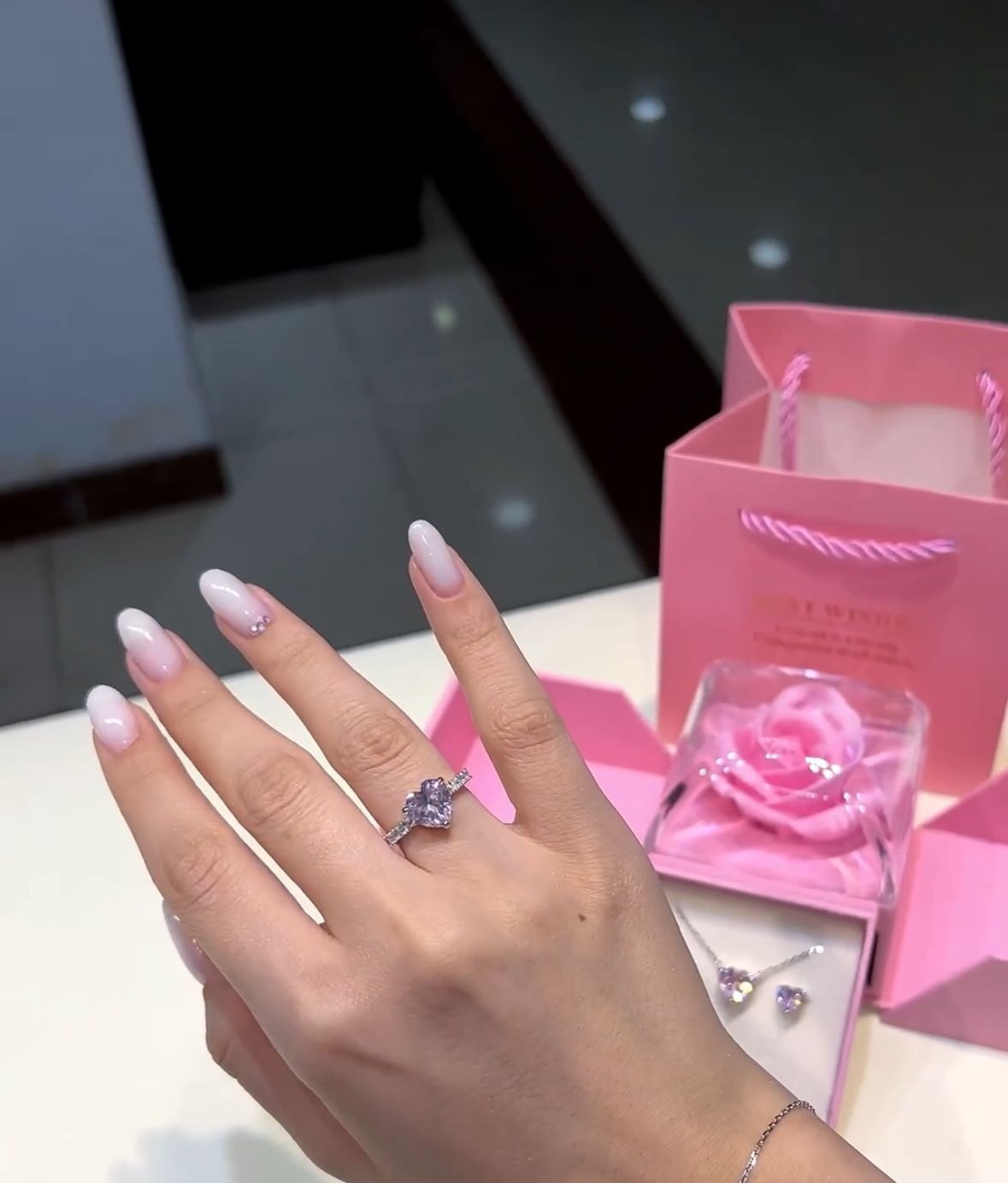 A Teddy Bear with Daimond Ring