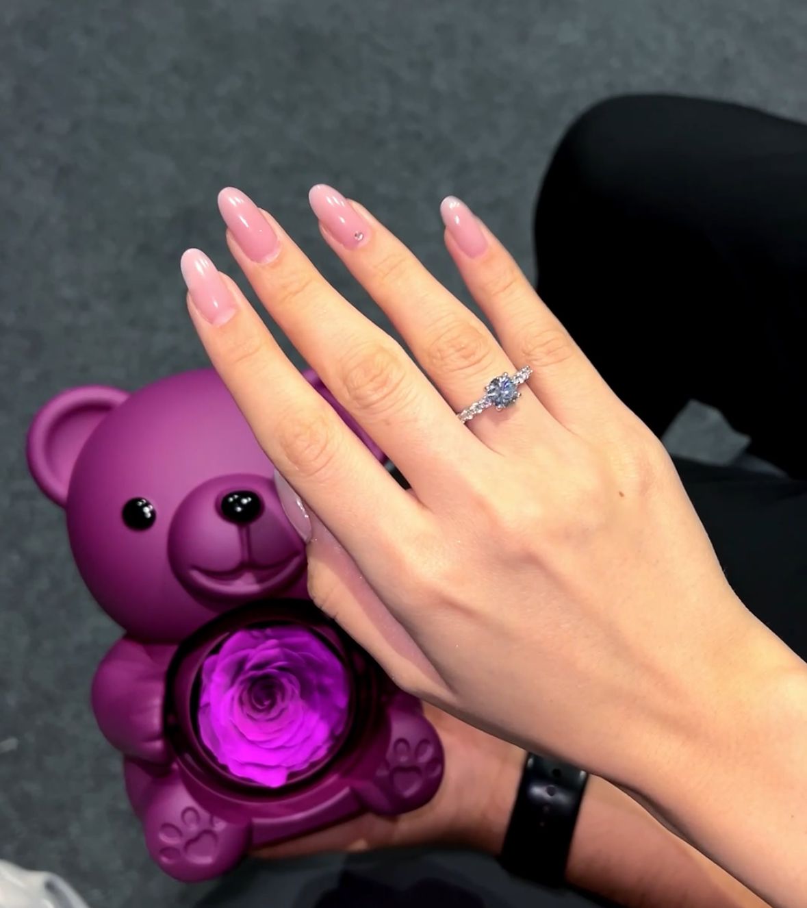 A Teddy Bear with Daimond Ring