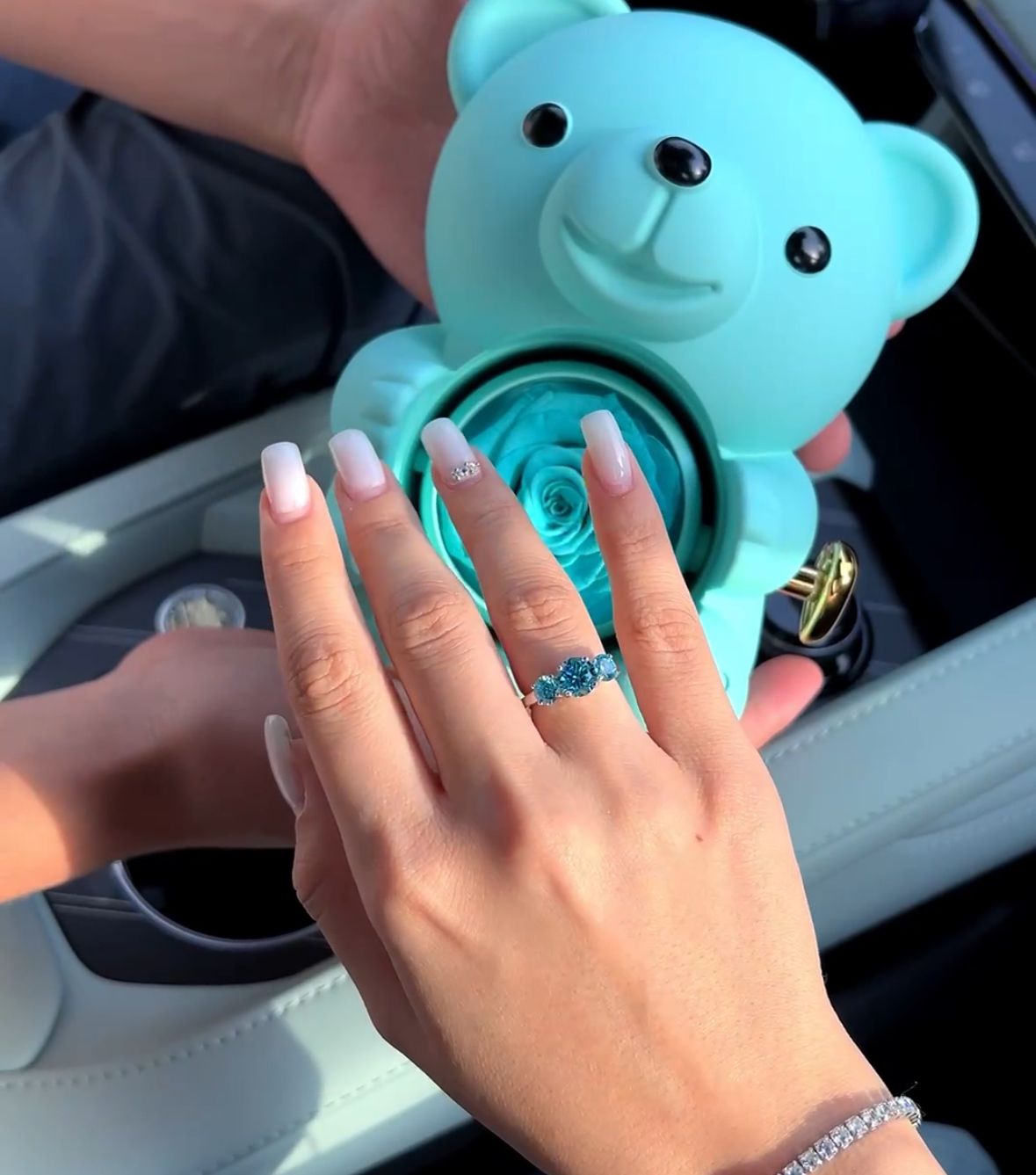 A Teddy Bear with Daimond Ring