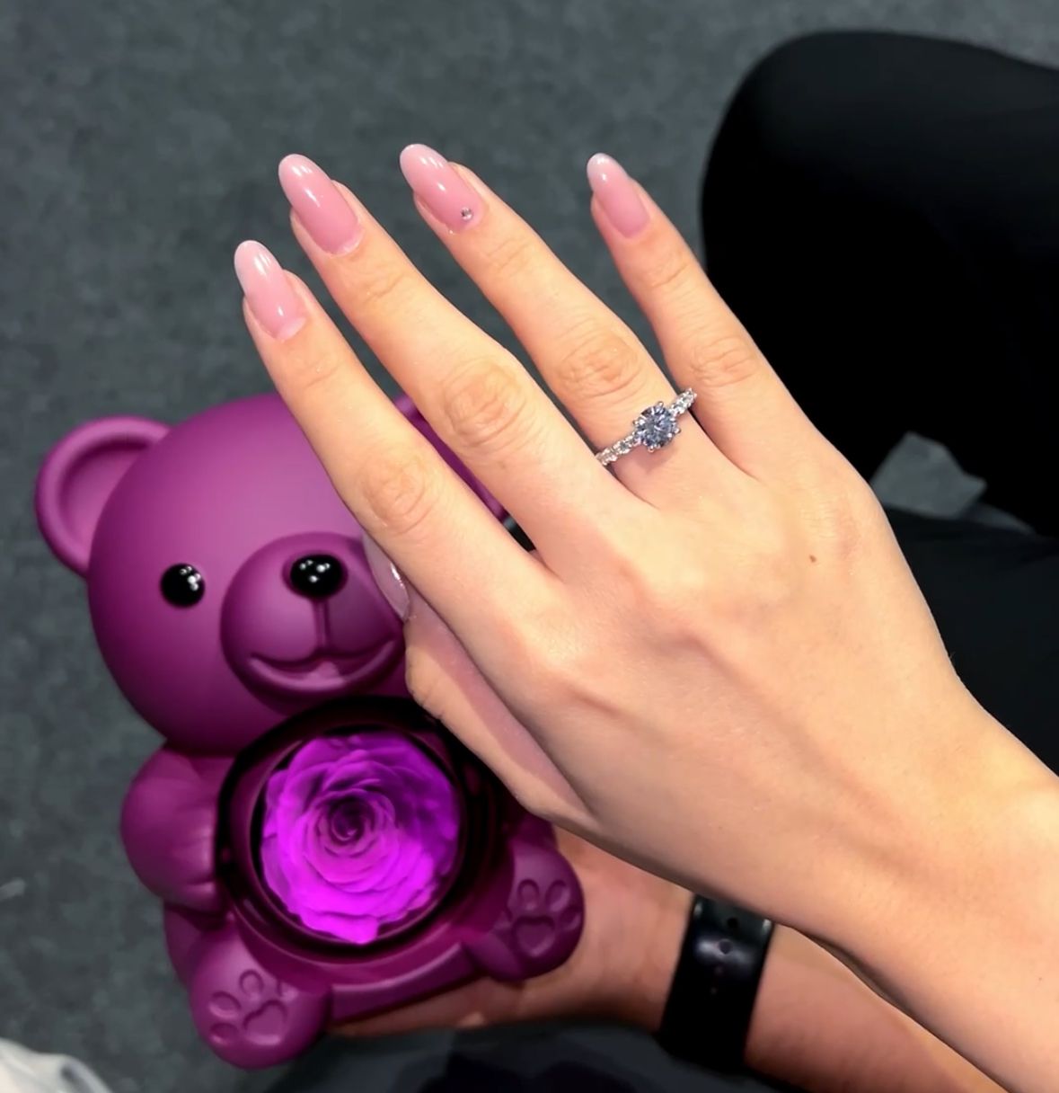 A Teddy Bear with Daimond Ring